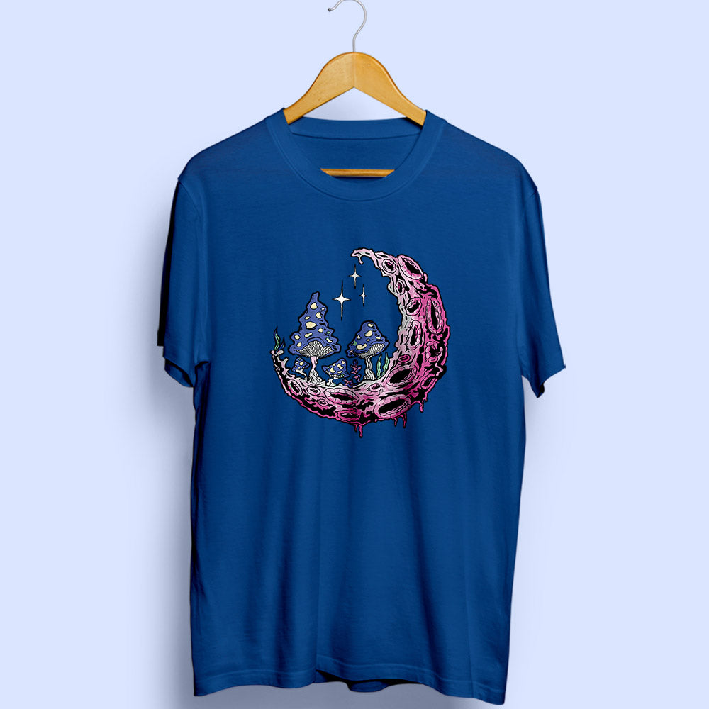 Moon And Mushroom Half Sleeve T-Shirt - Soul & Peace