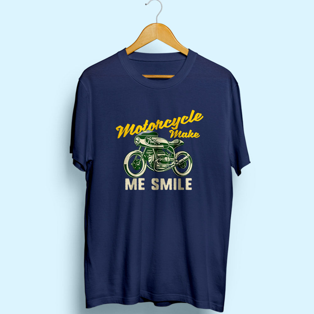 Motorcycle Makes Me Smile Half Sleeve T-Shirt