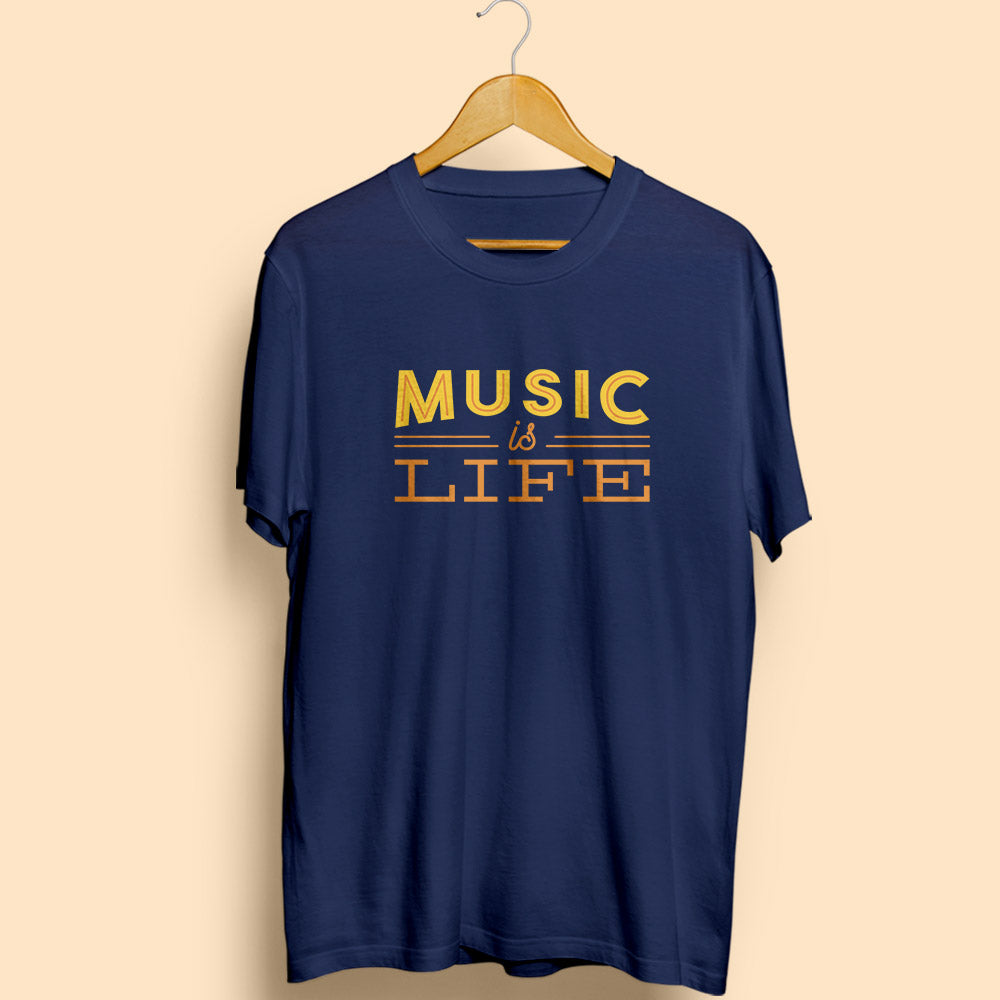 Music Is Life Half Sleeve T-Shirt - Soul & Peace