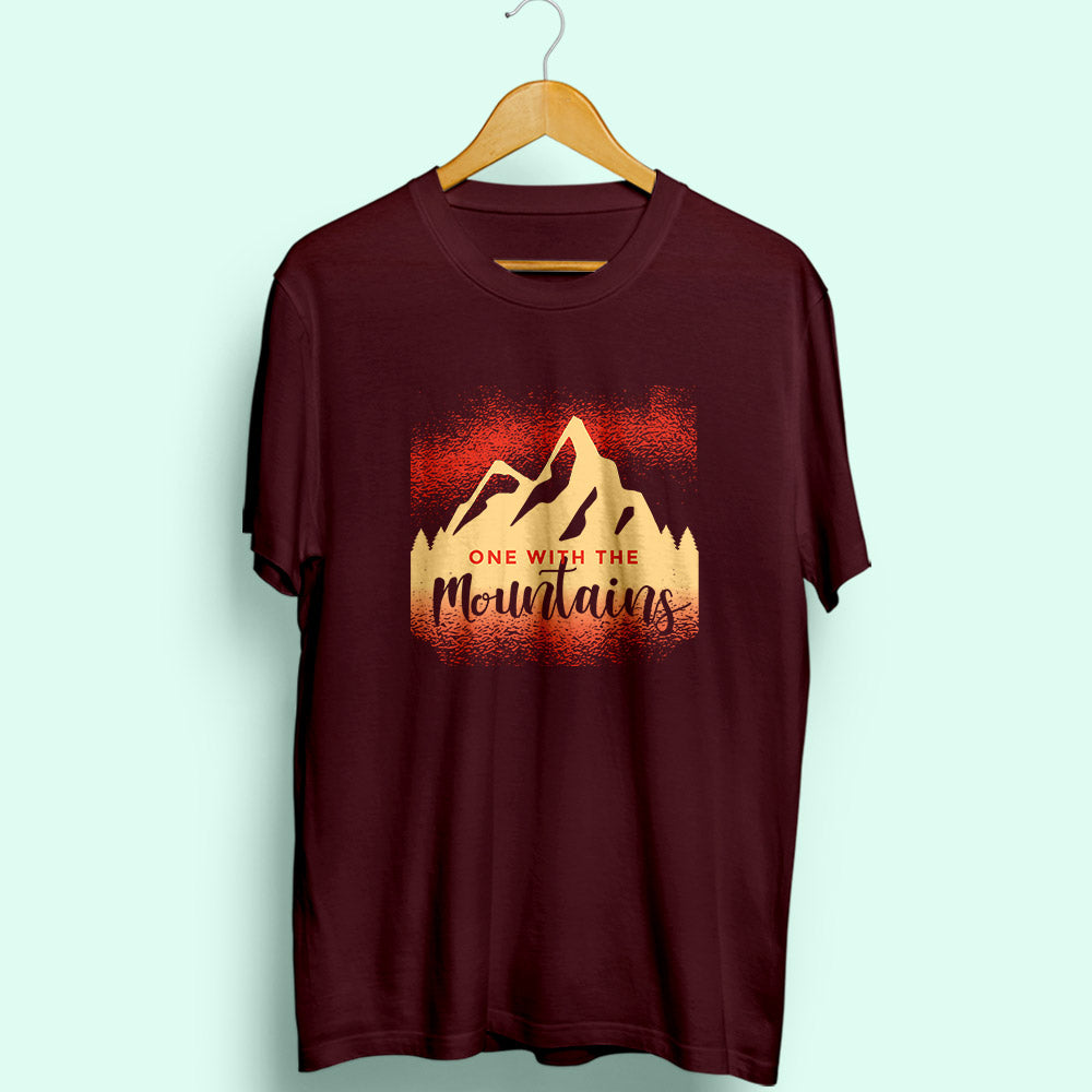 One With The Mountains Half Sleeve T-Shirt