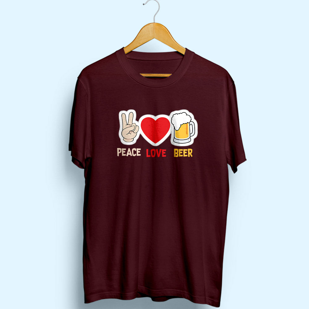 Peace Love Beer Half Sleeve T-Shirt - Soul & Peace