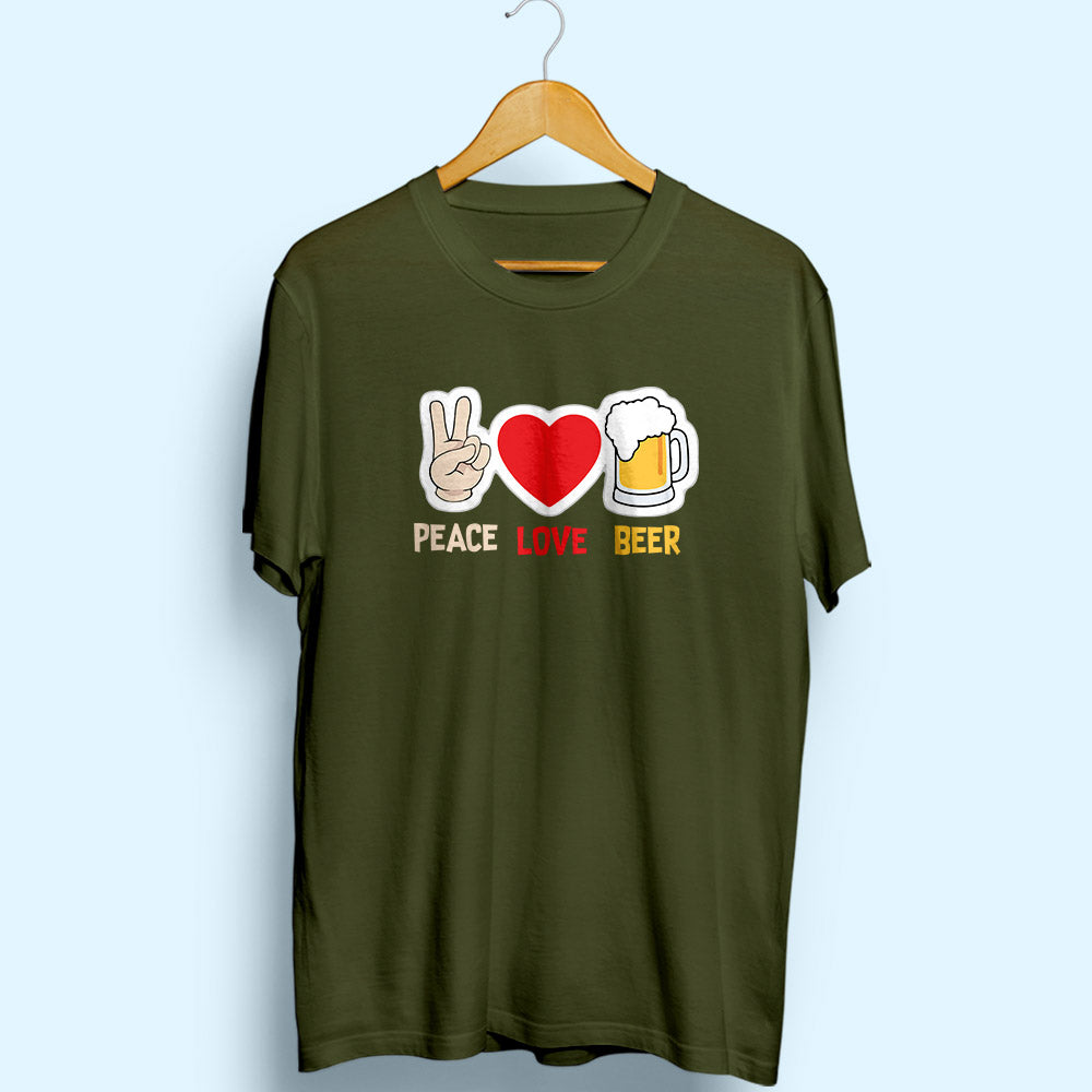 Peace Love Beer Half Sleeve T-Shirt - Soul & Peace