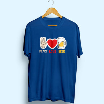 Peace Love Beer Half Sleeve T-Shirt