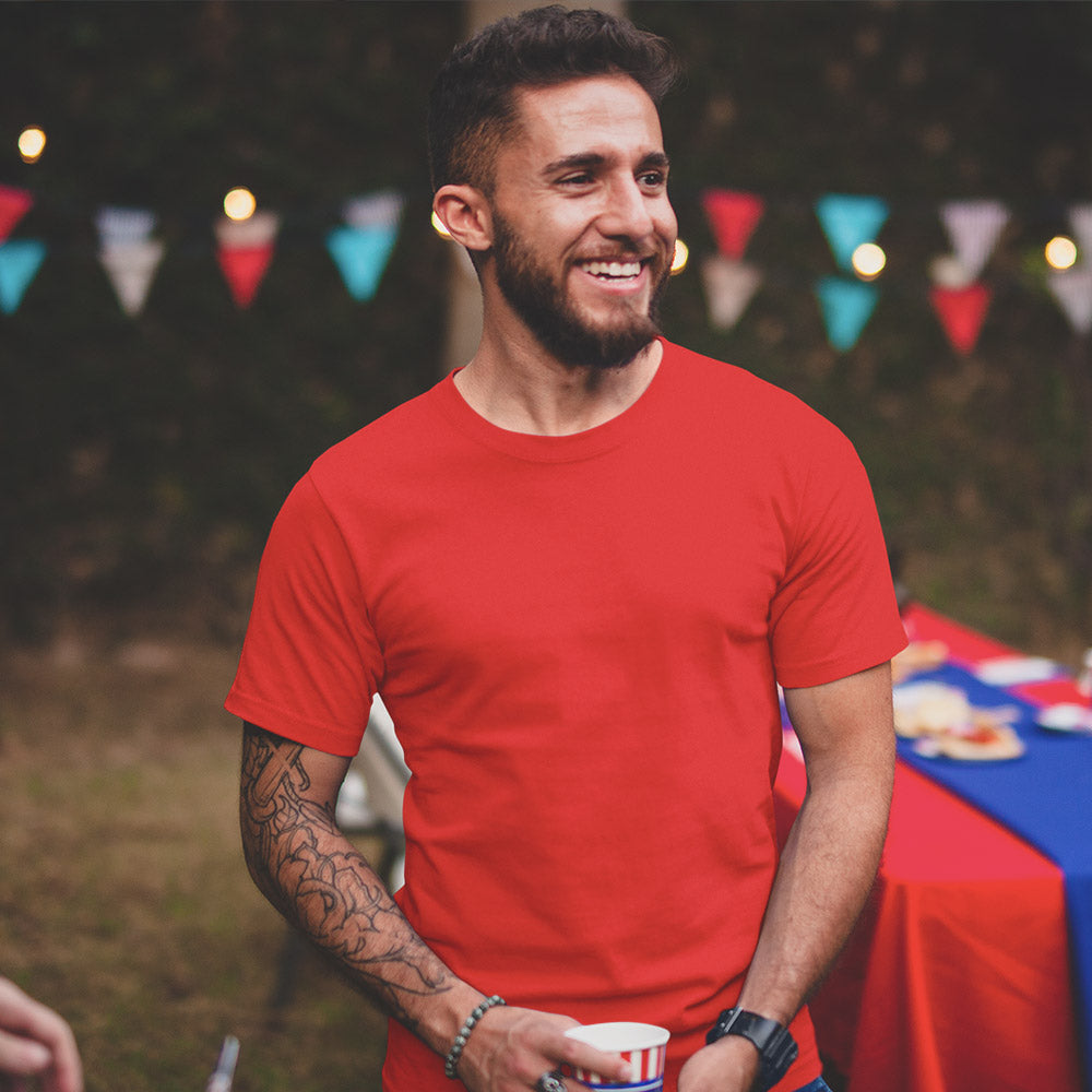 Solid: Red Round Neck T-Shirt - Soul & Peace