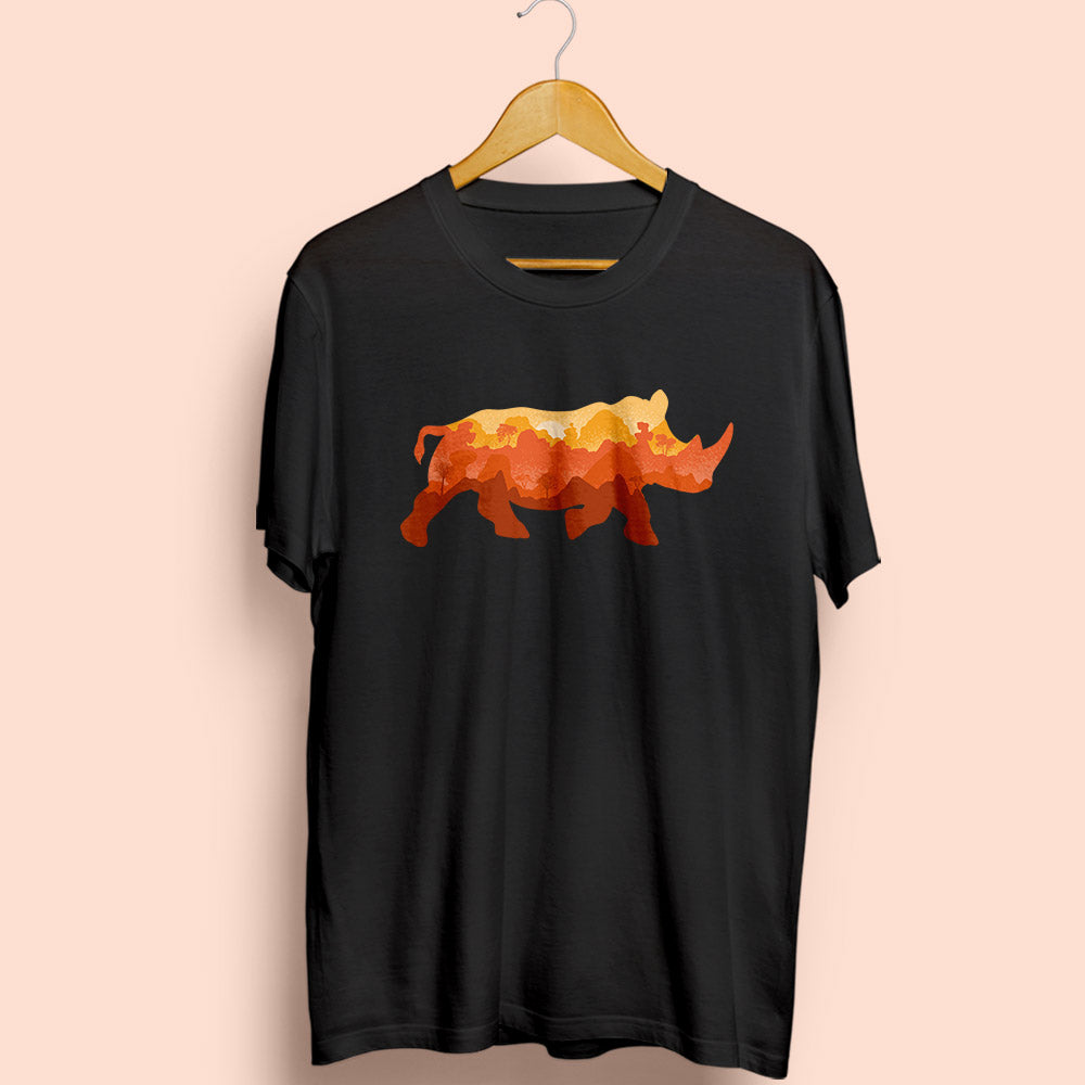 Rhino Half Sleeve T-Shirt - Soul & Peace