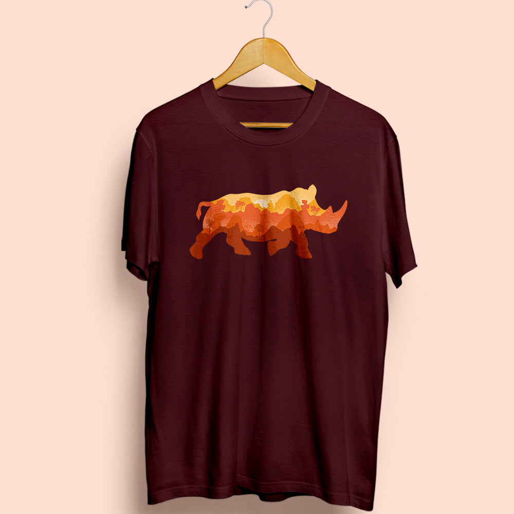 Rhino Half Sleeve T-Shirt - Soul & Peace