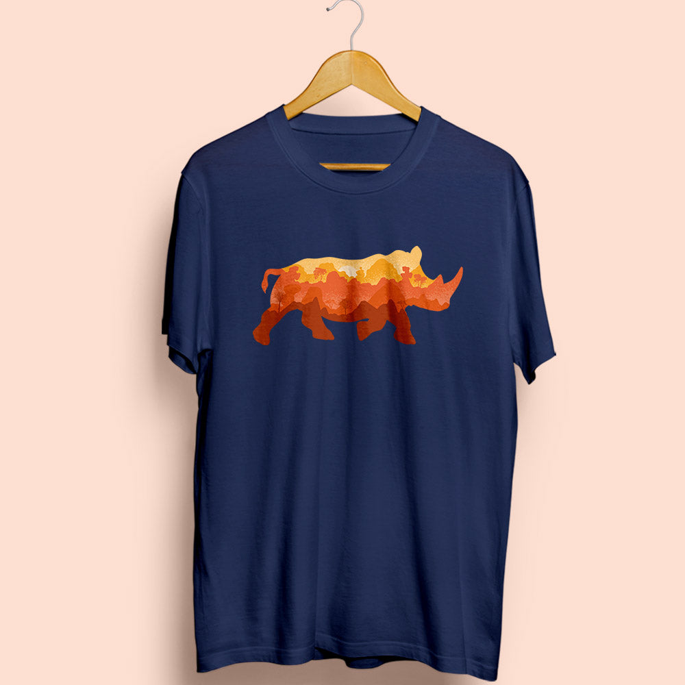 Rhino Half Sleeve T-Shirt - Soul & Peace