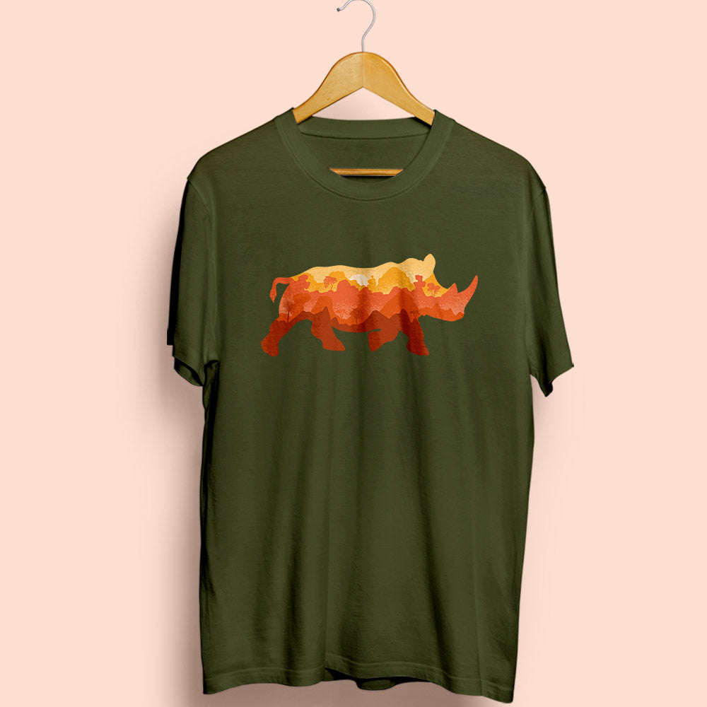 Rhino Half Sleeve T-Shirt - Soul & Peace