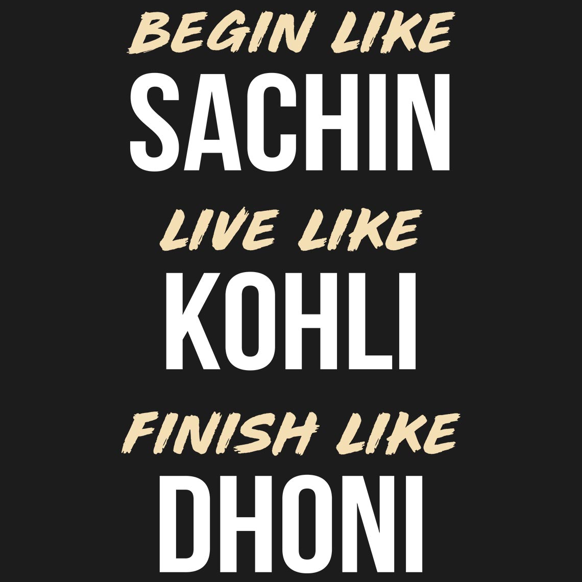 Sachin. Kohli. Dhoni - Soul & Peace