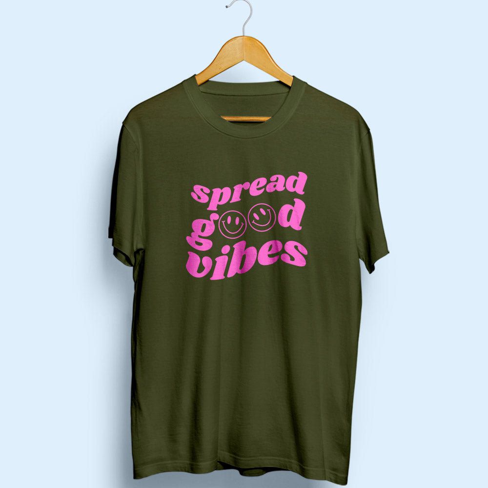 Spread Good Vibes Half Sleeve T-Shirt - Soul & Peace