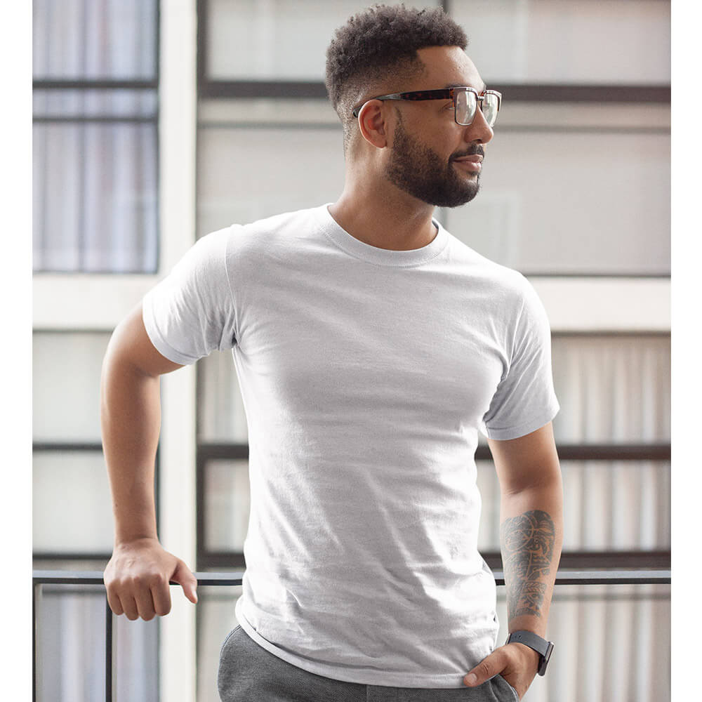 Solid: White Round Neck T-Shirt - Soul & Peace