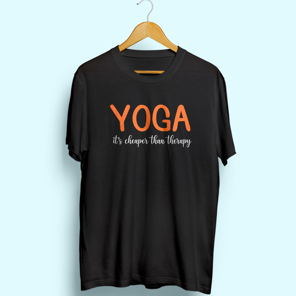 Yoga It's Cheaper Than Therapy Half Sleeve T-Shirt - Soul & Peace