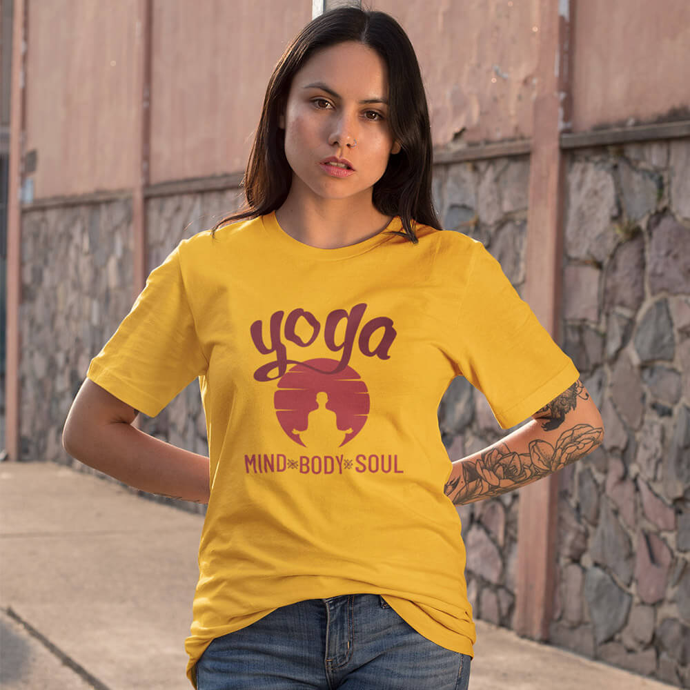 Yoga : Mind Body Soul Half Sleeve T-Shirt - Soul & Peace