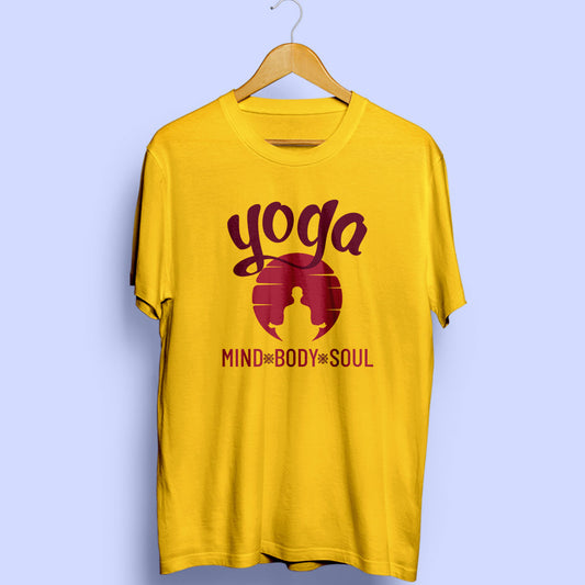 Yoga : Mind Body Soul Half Sleeve T-Shirt - Soul & Peace